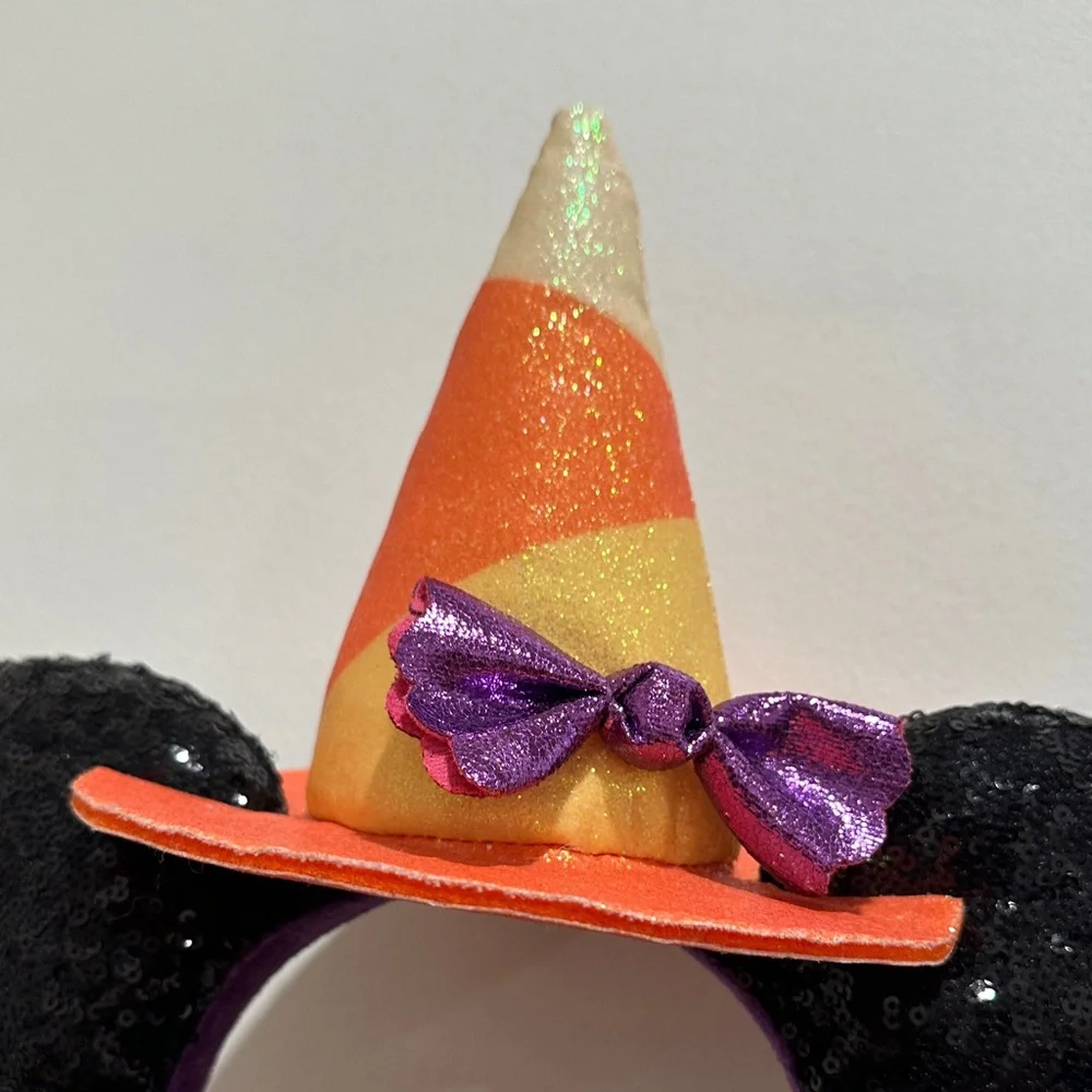 Disney Hallowed Minnie Witch Hat Headband with Ears - Black and Orange - Picture 4 of 5